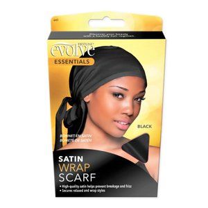 Firstline EVOLVE Essentials Satin Wrap Scarf - Black - NEW